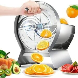 Commercial Food Slicer, Manual Vegetable Fruit Slicing Machine Stainless Steel F